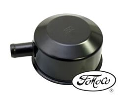 64-77 Oil Cap, Black with Logo, Closed Emissions, Push-On