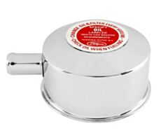 65-70 Oil Cap, Chrome with Decal, Closed Emissions, Push-On
